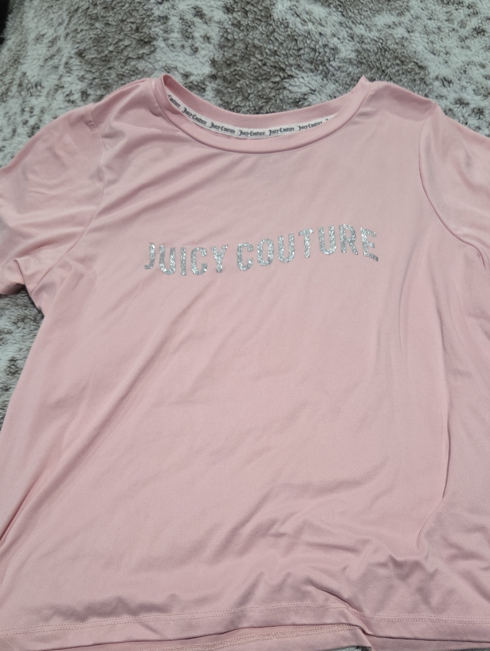 Juicy Couture Light Pink Short Sleeve Tee with Silver Logo